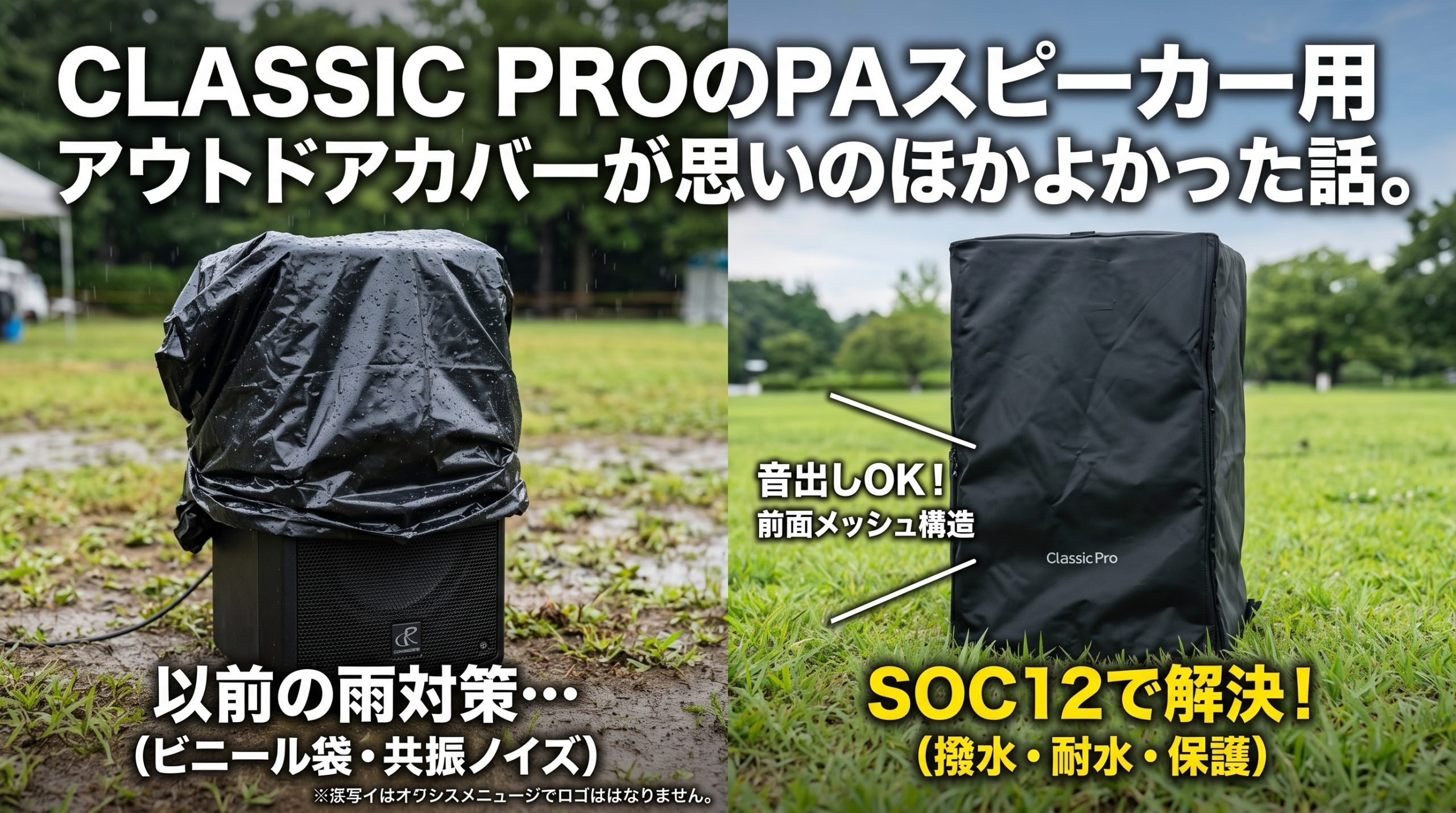 CLASSIC PROのPAスピーカー用アウトドアカバー SOCシリーズ